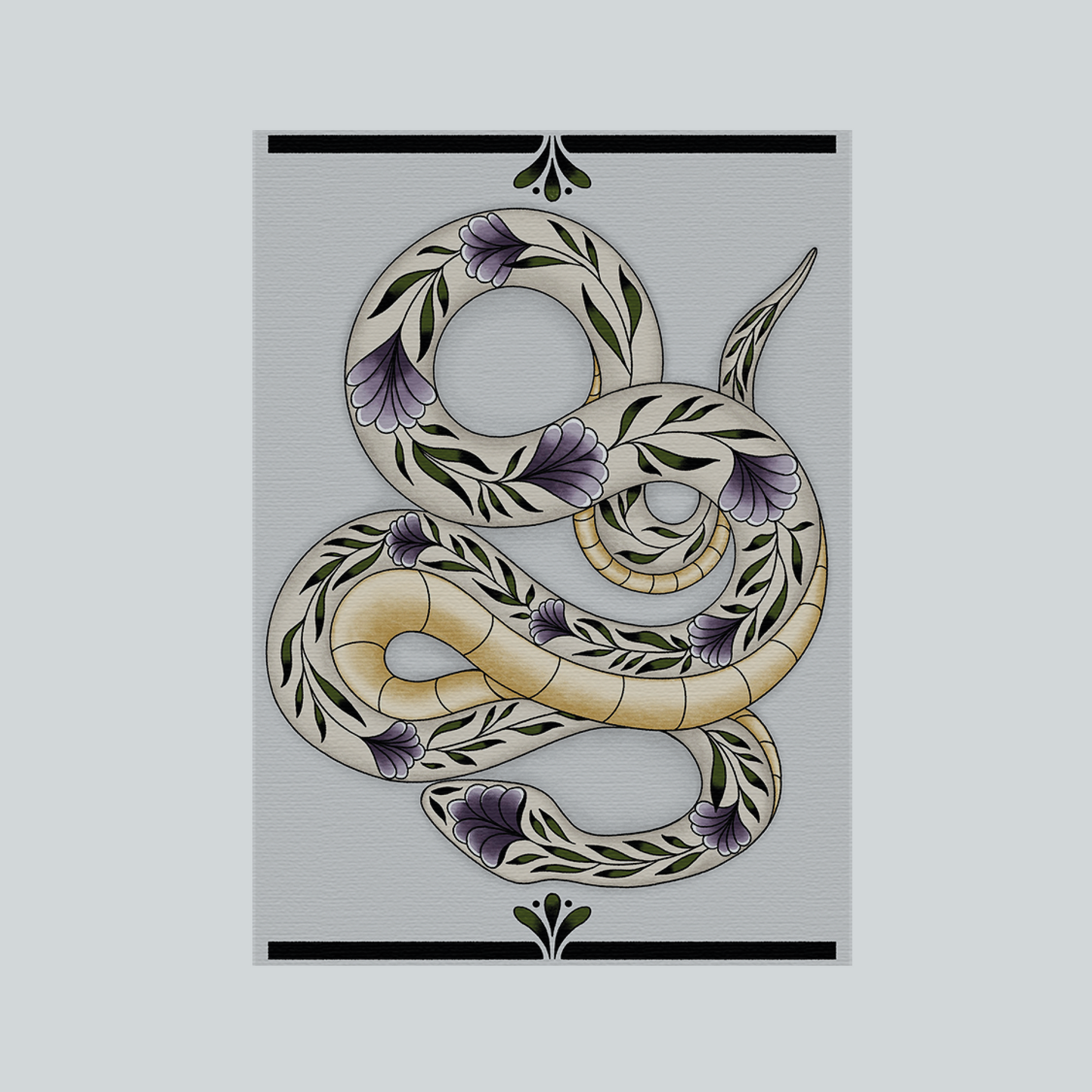 Floral Serpent - A3 Art Print