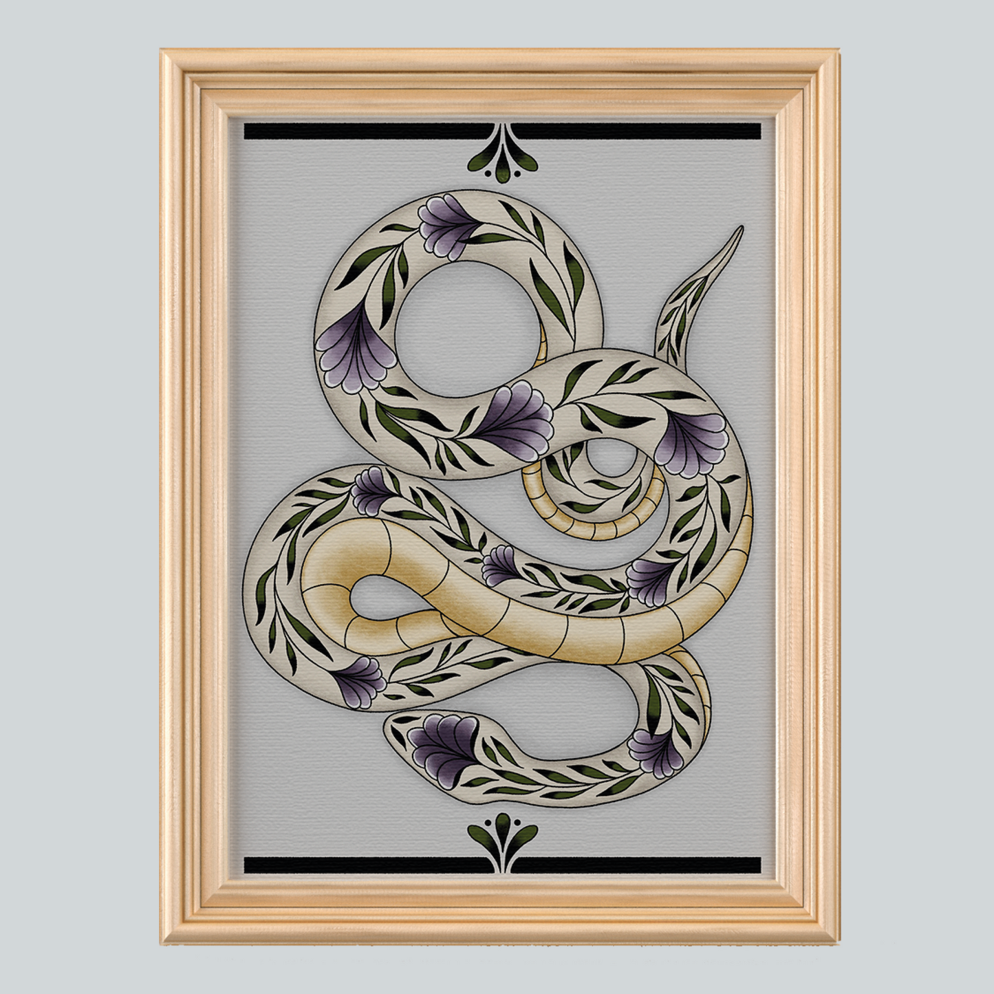 Floral Serpent - A3 Art Print