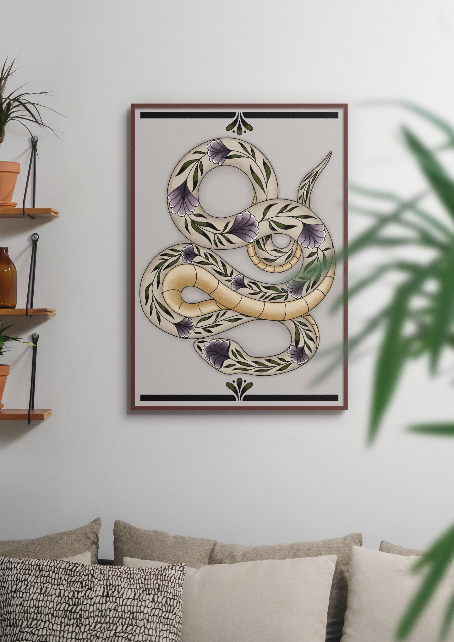 Floral Serpent - A3 Art Print